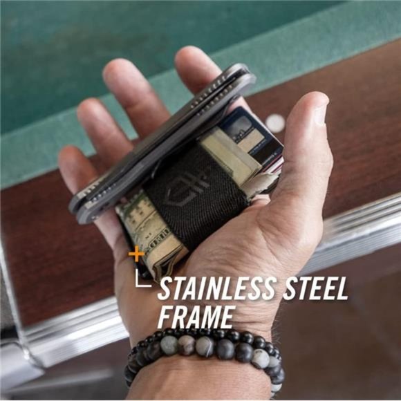 Mens Minimalist Stainless Steel,Elastic Wallet, Slim,Lightweight,Bottle Opener - Picture 5 of 5